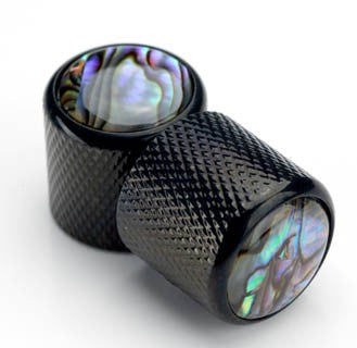 Black Knobs Real Abalone Shell Tops - Fits Tele® A40BB