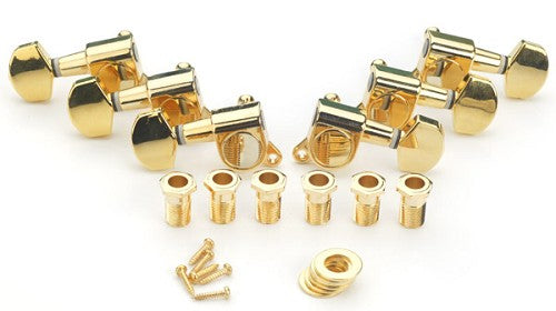3x3 Gotoh Style Tuners, Oversized Buttons, Gold Finish E46BB