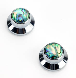 Chrome Bell Knobs Real Abalone Tops A34BB