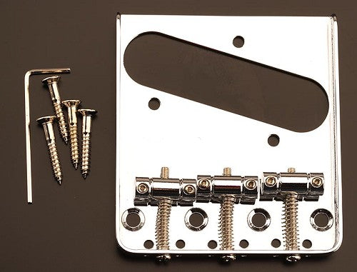 3 CHROMED Brass Saddle Bridge Chrome, Fits Tele® C09BB