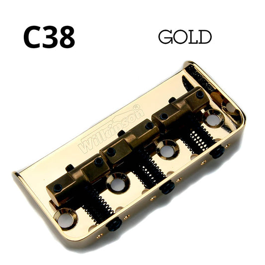 GOLD Cutaway Wilkinson Compensated Bridge Brass Saddles - Fits Tele® Guitarfetish C38BB