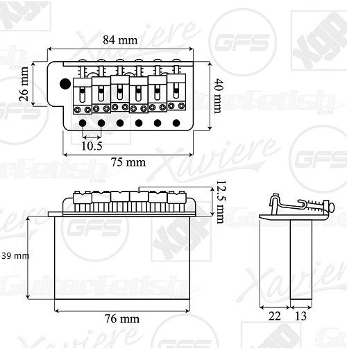 "Made in Mexico" Fits Import Strat® UPGRADE trem- Solid STEEL block D45BB