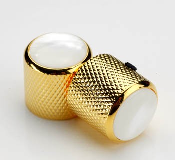 Gold Knobs, Fits Tele®- Real Pearl Shell Tops A42BB