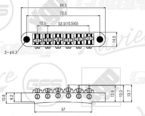 Roller Bridge Chrome to fit les paul tuneomatic B10BB