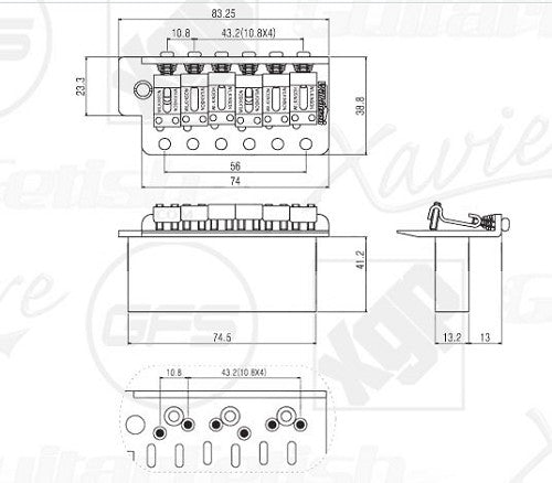 Roller Bridge Black to fit les paul tuneomatic B12BB