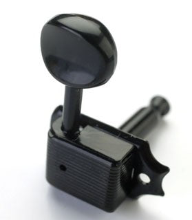 LEFTY Black Vintage Fender®-Style tuning Machines/Press fit Bushings E03BB