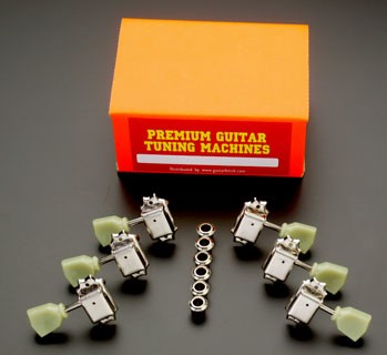 3x3 Keystone "Green Key" Vintage Style Tuners Nickel E31BB