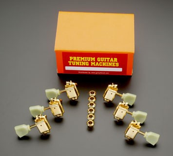 3x3 Keystone "Green Key" Vintage style tuner Gold E32BB