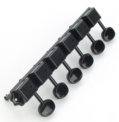 6 on a plate Tuners for Fender® Headstocks BLACK E65BB