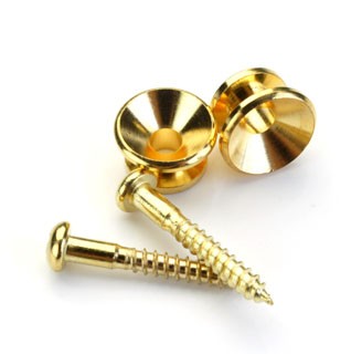 Pair Classic Strap Buttons Gold Free Screws K32BB