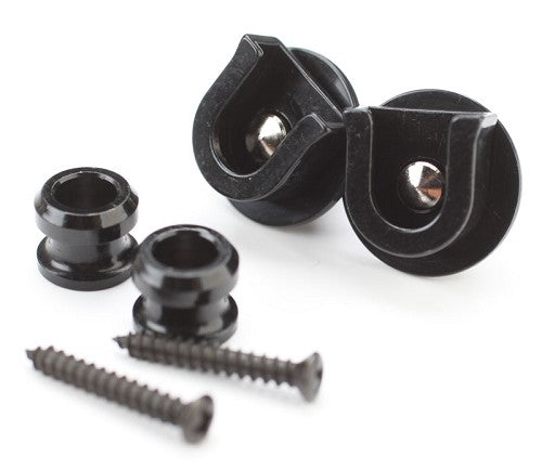 All New- BLACK Schaller Style locking Strap Button System K134BB